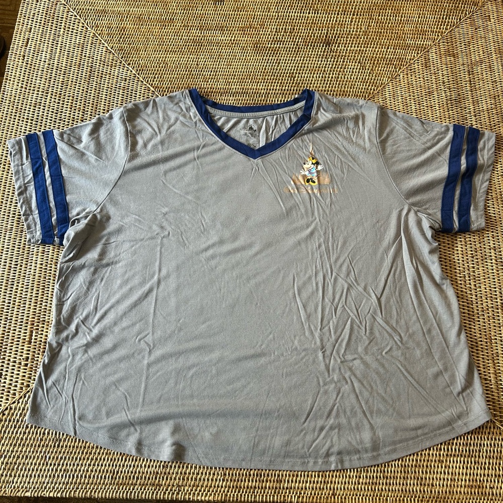 Disney 50th Anniversary Gray and Blue Short Sleeve Tee